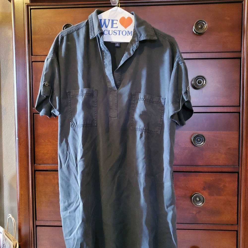 Black shirt dress with pockets